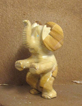 Zuni Carved Elephant Fetish by Bremette Epaloose