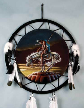 Native American Style Mandala - Hand-Painted End of Trail 24"