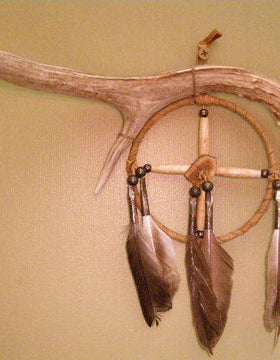 Navajo Deer Antler Dream Catcher - 4"