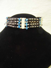 4-Row Black and Blue Native American Style Choker
