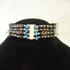 4-Row Black and Blue Native American Style Choker