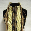 Native American Style Off-White Breastplate with 4-Row Choker