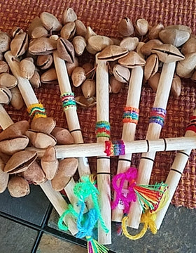 8" Assorted Andean Indian Seed Pod Rattle
