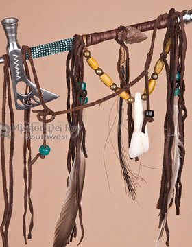 7.5" Mini Navajo Indian Tomahawk Pipe - Blue