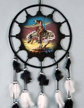 Native American Style Mandala - Hand-Painted End of Trail 14"