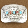 Turquoise Coral Stone Belt Buckle