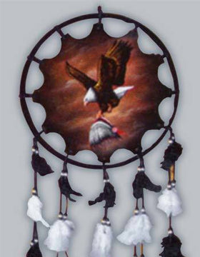 Native American Style Mandala - Hand-Painted Eagle 14"