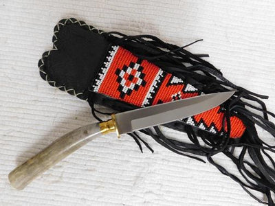 Native American Beaded Fringed Knife Sheaths