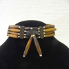 4-Row Native American Style Brown Choker with Center Piece