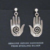 Healing Hand Sterling Silver Post Earrings by Bernadette Eustace