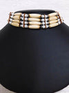 4 -Row Native American Antiqued and White Choker