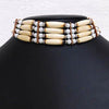 4 -Row Native American Antiqued and White Choker