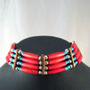 4-Row Native American Choker in Red