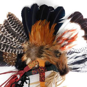 Creek Made Prayer Fan with Flat Beaded Handle