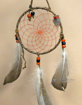 4" Native American Dream Catcher - Red