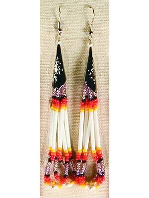 Fire Loop Beaded Indian Earrings