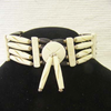 4-Row Native American Style Off-White Choker with Center Piece