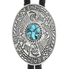 Navajo Spiderweb Turquoise Silver Bolo Tie