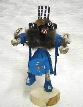 6" Navajo Made Four-Horn Warrior Kachina Dancer Doll