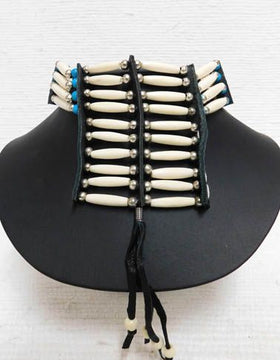 Native American Miniature Breastplate in White and Turquoise