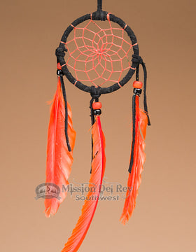 3" Navajo Indian Dreamcatcher - Orange