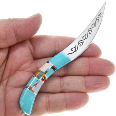 Small Micro Inlaid Southwest Knife