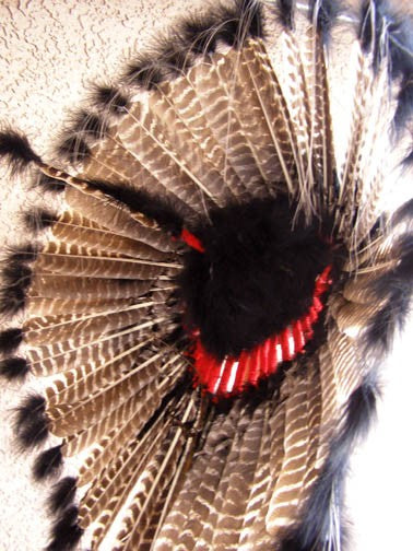 Native American Black Barred Turkey Warbonnet
