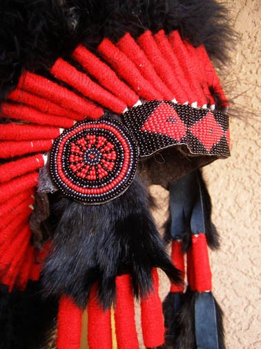 Native American Black Barred Turkey Warbonnet